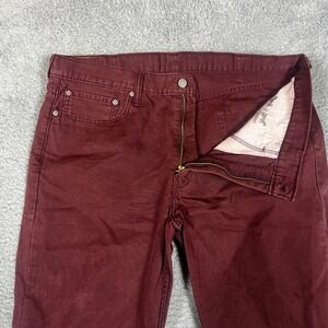 Levis Jeans 514  Mens 38x32 Straight Leg Maroon Burgundy 100% Cotton Business